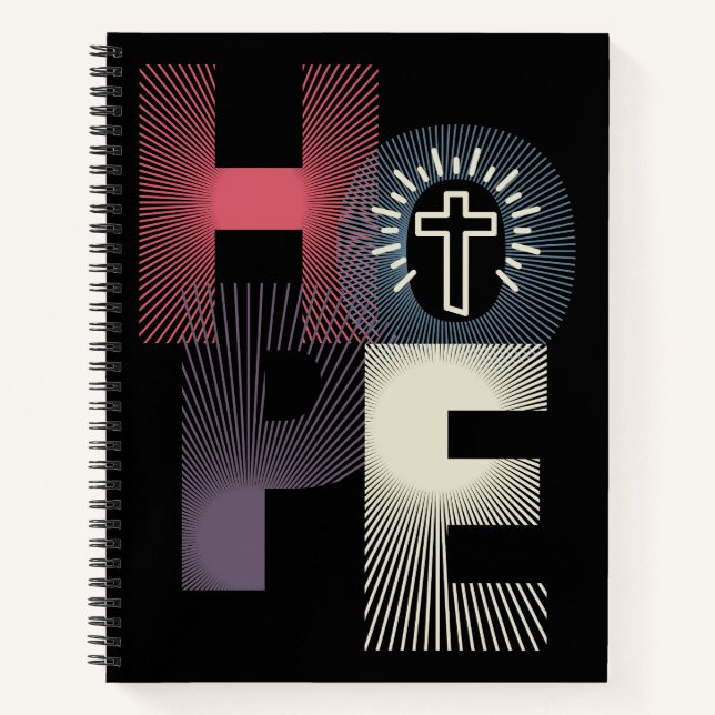 Minimalist Hope with Cross Notebook (Front)