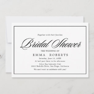 Minimalist Horizontal   Bridal Shower Invitation