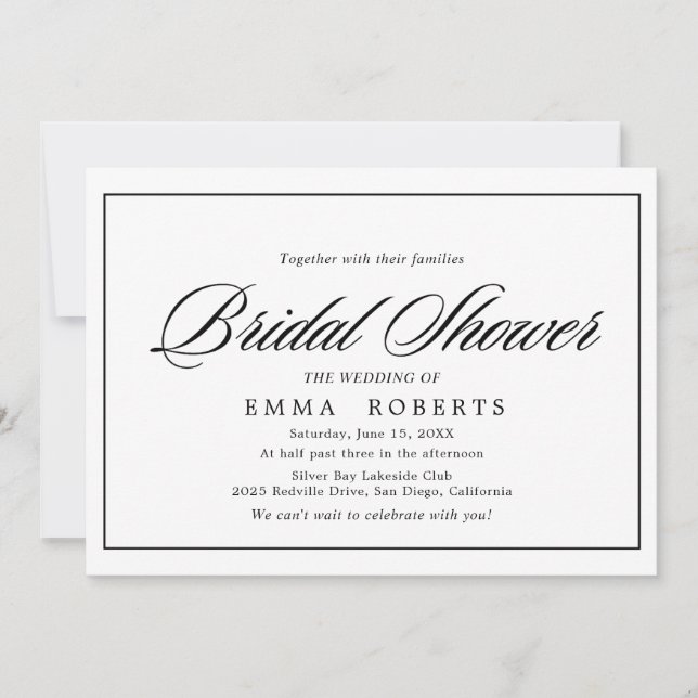 Minimalist Horizontal | Bridal Shower Invitation (Front)