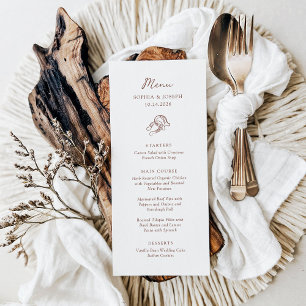 Minimalist Horseshoe   Brown and White Wedding Menu