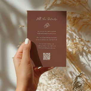Minimalist Horseshoe Wedding Guest Details QR Code Enclosure Card