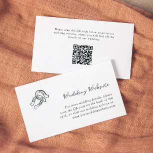Minimalist Horseshoe   Wedding Website QR Code Enclosure Card