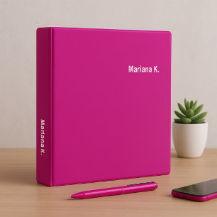 Minimalist Hot Pink Binder to Organize Paperwork