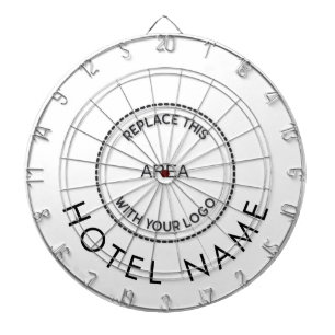 Minimalist Hotel Name Logo Any Colour Dartboard