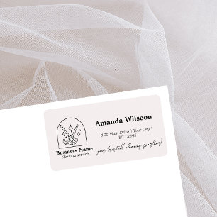 Minimalist House Cleaning Home Services Logo Pink  Label