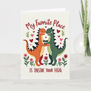 Minimalist Hugging Dinos Card