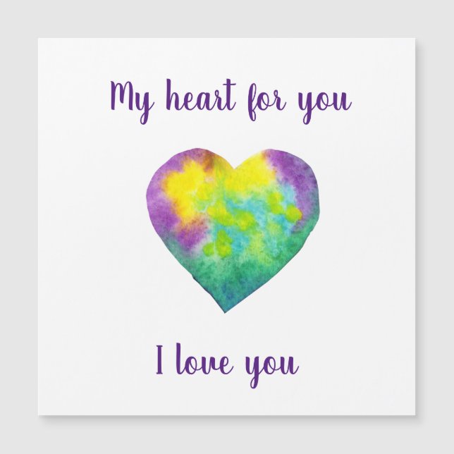 Minimalist I love you rainbow watercolor heart     (Front)