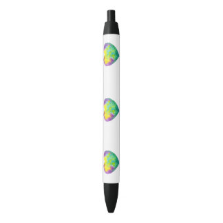 Minimalist I love you rainbow watercolor heart     Black Ink Pen