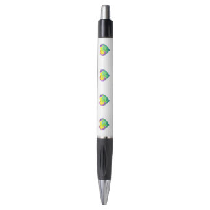 Minimalist I love you rainbow watercolor heart     Pen
