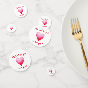 Minimalist I love you red Valentine's Day Confetti