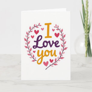 Minimalist I Love You Wreath Card