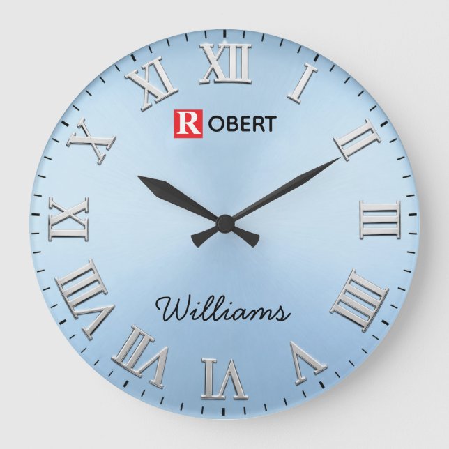  Minimalist Ice Blue Large Clock (Front)