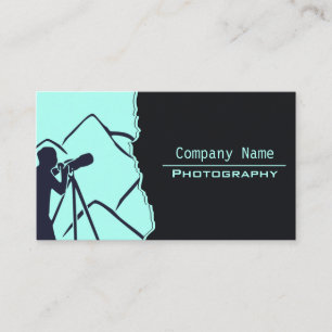 Minimalist Ice-Blue Photography Business Card