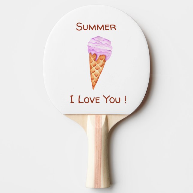 Minimalist Ice Cream I Love You Tote Bag Ping Pong Paddle (Front)