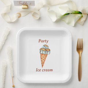 Minimalist Ice cream Party    Paper Plate