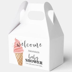 Minimalist Ice Cream Scoop Baby Shower Welcome Favor Box