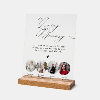 Minimalist  In Loving Memory 4 Photos Wedding Sign