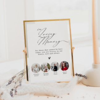 Minimalist  In Loving Memory 4 Photos Wedding Sign