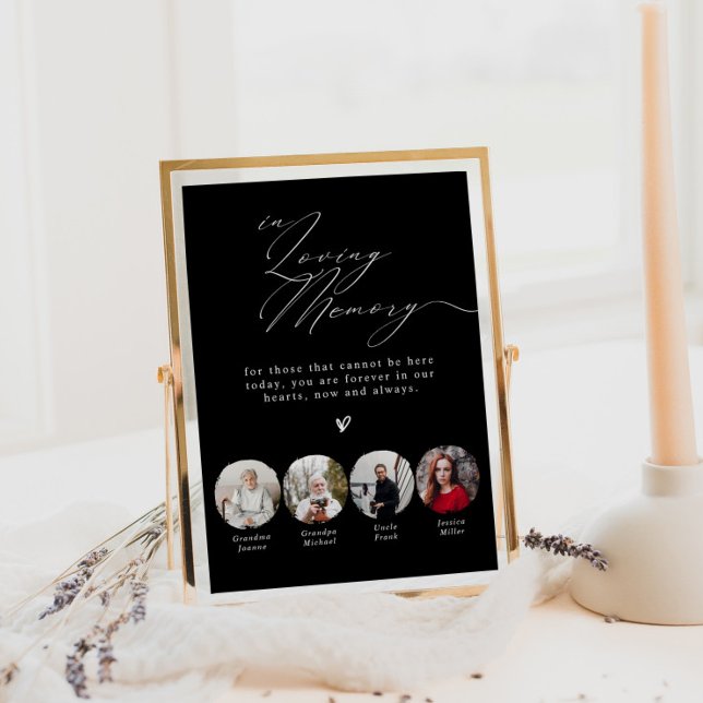 Minimalist  In Loving Memory 4 Photos Wedding Sign (Creator Uploaded)