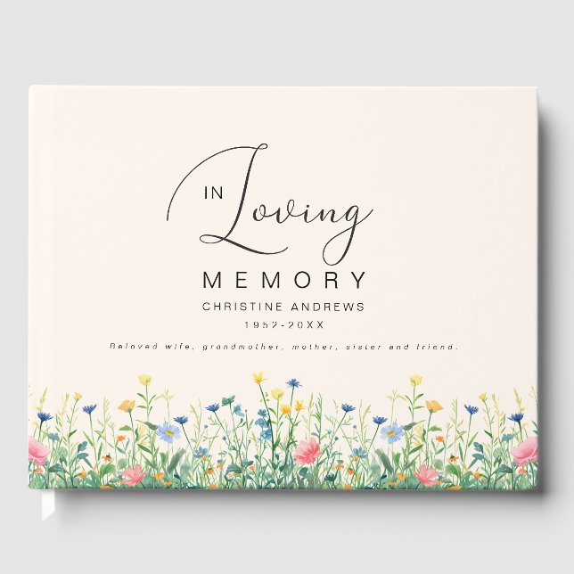 Minimalist In Loving Memory Funeral Guest Book (Front)