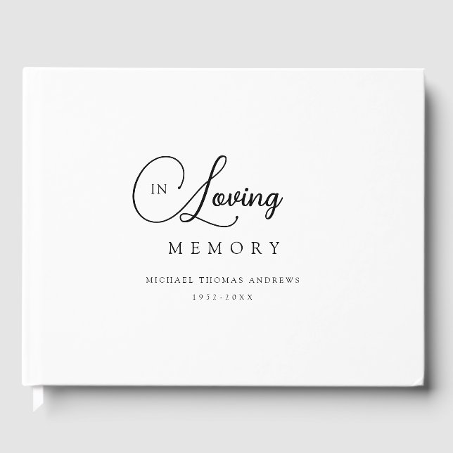 Minimalist In Loving Memory Funeral Guest Book (Front)