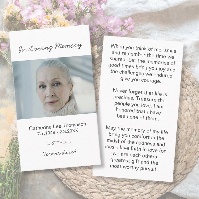 Minimalist In Loving Memory Photo Prayer Card (Minimalist In Loving Memory Photo Prayer Card
)