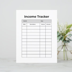 Minimalist Income Tracker   Printable Finance Log 
