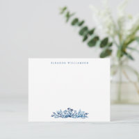 Minimalist Indigo Blue Ink Botanical Baby Shower