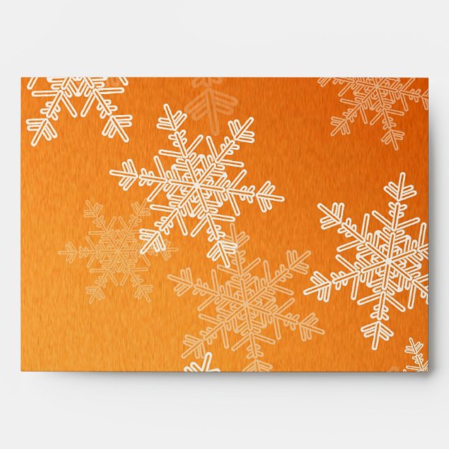  Minimalist Indigo Snowflakes Christmas Pattern Envelopes (Front)