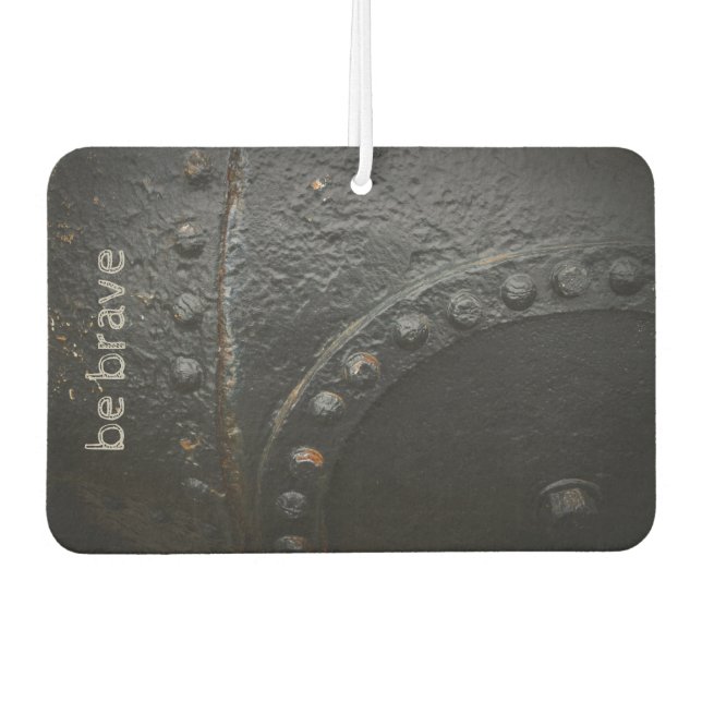 Minimalist industrial black metal air freshener (Front)