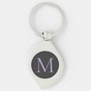 Minimalist Initial Letter Monogram Modern Keychain