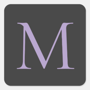 Minimalist Initial Letter Monogram Modern Square Sticker