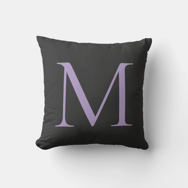Minimalist Initial Letter Monogram Modern Throw Pillow (Front)