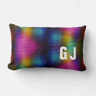 Minimalist Initialized Colourful Design Lumbar Pil Pillow
