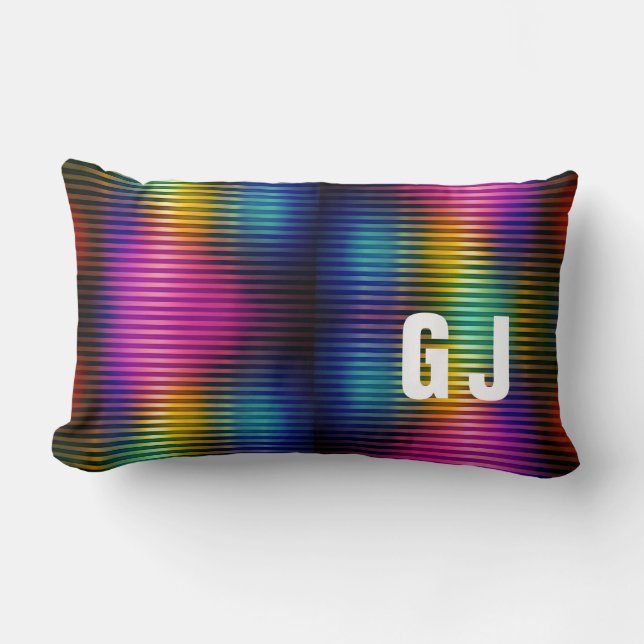 Minimalist Initialized Colourful Design Lumbar Pil Pillow (Front)