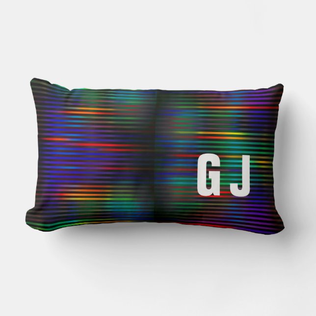 Minimalist Initialized Colourful Design Lumbar Pil Pillow (Front)