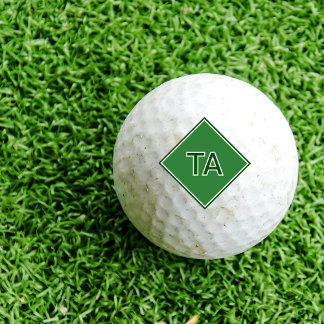 Minimalist Initials in Green on Green Golf Balls