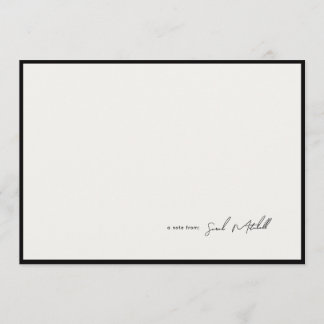 Minimalist Ink Black Border Personalized Script Card