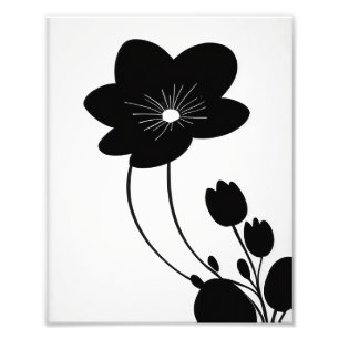 Minimalist Ink Flower Floral Art Poster print 