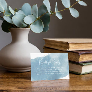 Minimalist Ink Wash Baby Shower Book Request Card