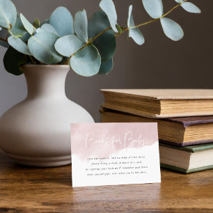 Minimalist Ink Wash Baby Shower Book Request Card