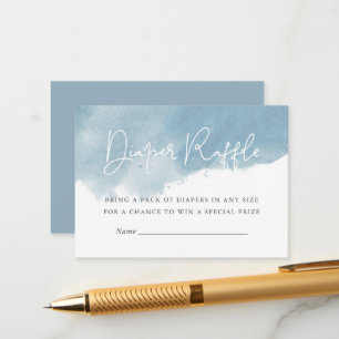 Minimalist Ink Wash Baby Shower Diaper Raffle Card