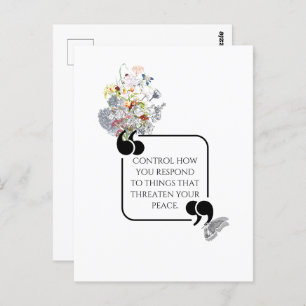 Minimalist Inner PEACE Illustrated quote Postcard