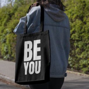 Minimalist inspirational quote "BE YOU" Tote Bag