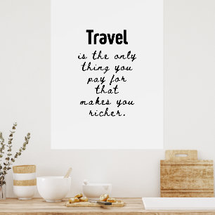 Minimalist Inspirational Travel Quote Poster