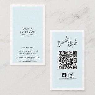Minimalist Instagram Facebook Social Media QR Code Business Card