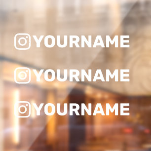Minimalist Instagram Handle Business Promo Set Window Cling