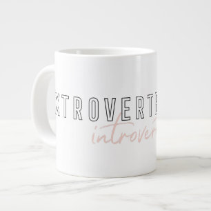 Minimalist Introvert Quote Cute Modern Typography Large Coffee Mug