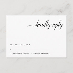Minimalist Invitation Reply Card Insert