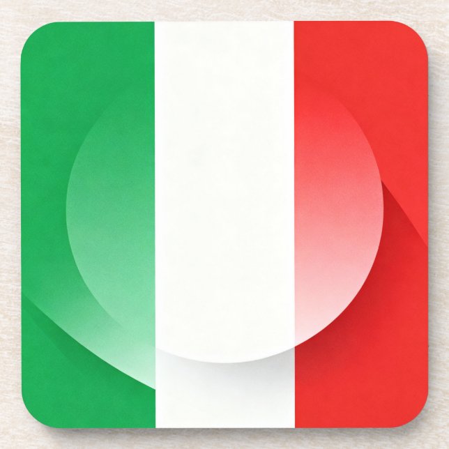 Minimalist Italian Flag Coaster (Front)